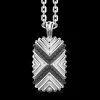 Collana Zancan in argento con pendente a targa e pietre nere.