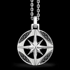 Collana Zancan in argento con pietre nere.