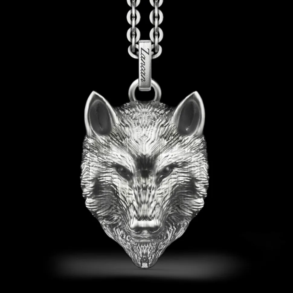 Collana Zancan in argento con lupo.