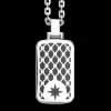 Collana Zancan in argento con pendente a targa.