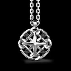 Collana Zancan in argento con pendente a rosa dei venti.