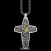 Collana Zancan in argento con pendente a croce con filo spinato.