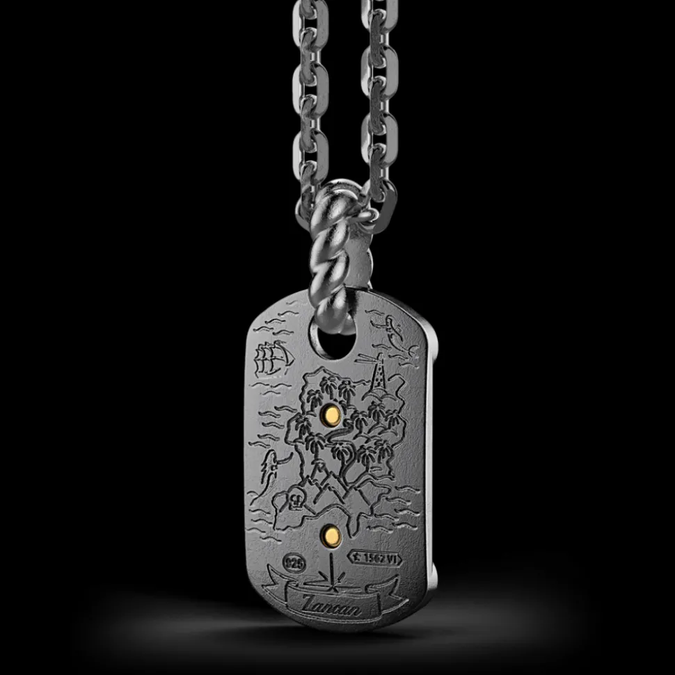 Collana Zancan in argento brunito con veliero.