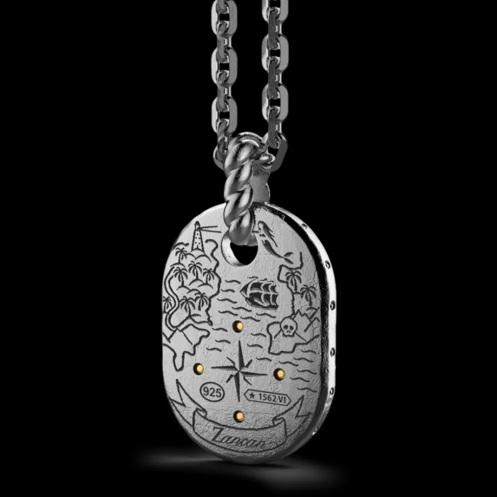 Collana Zancan in argento brunito con timone.