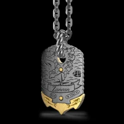 Collana Zancan in argento brunito con ancora.