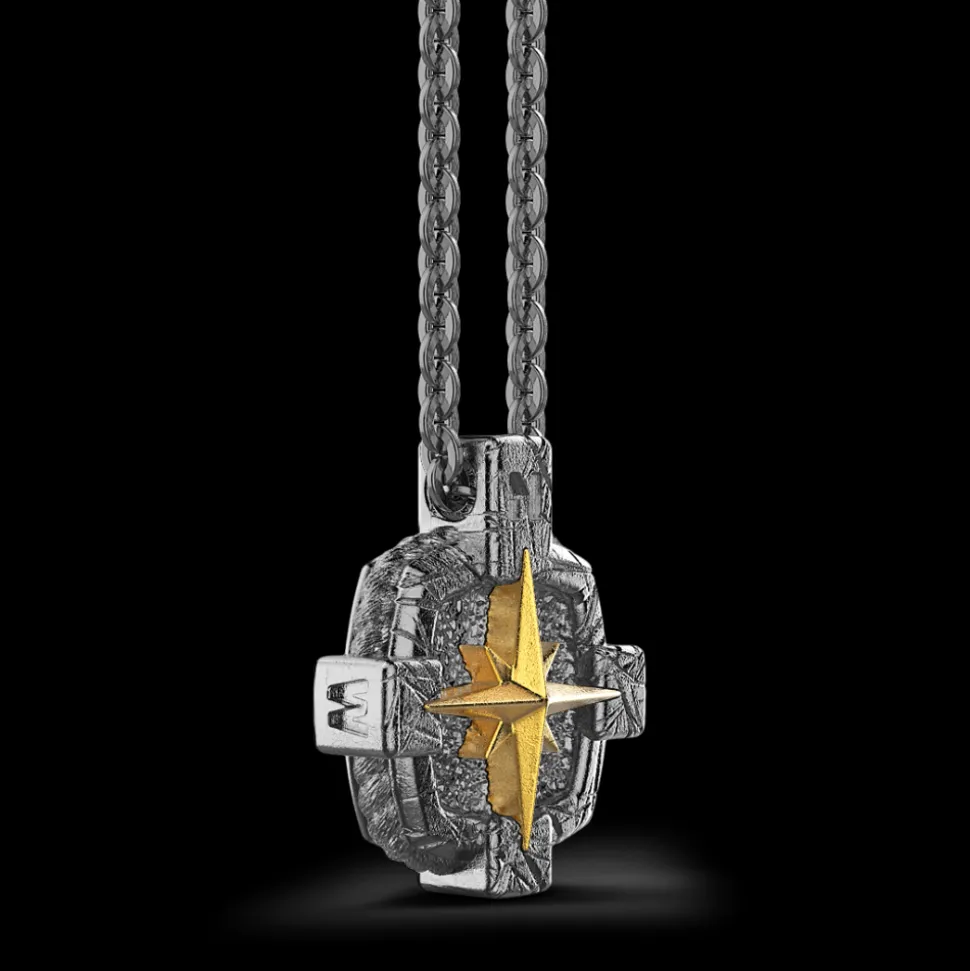 Collana Zancan in argento brunito con rosa dei venti.