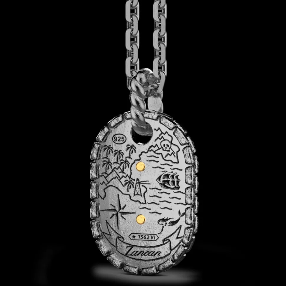 Collana Zancan in argento brunito con faro.