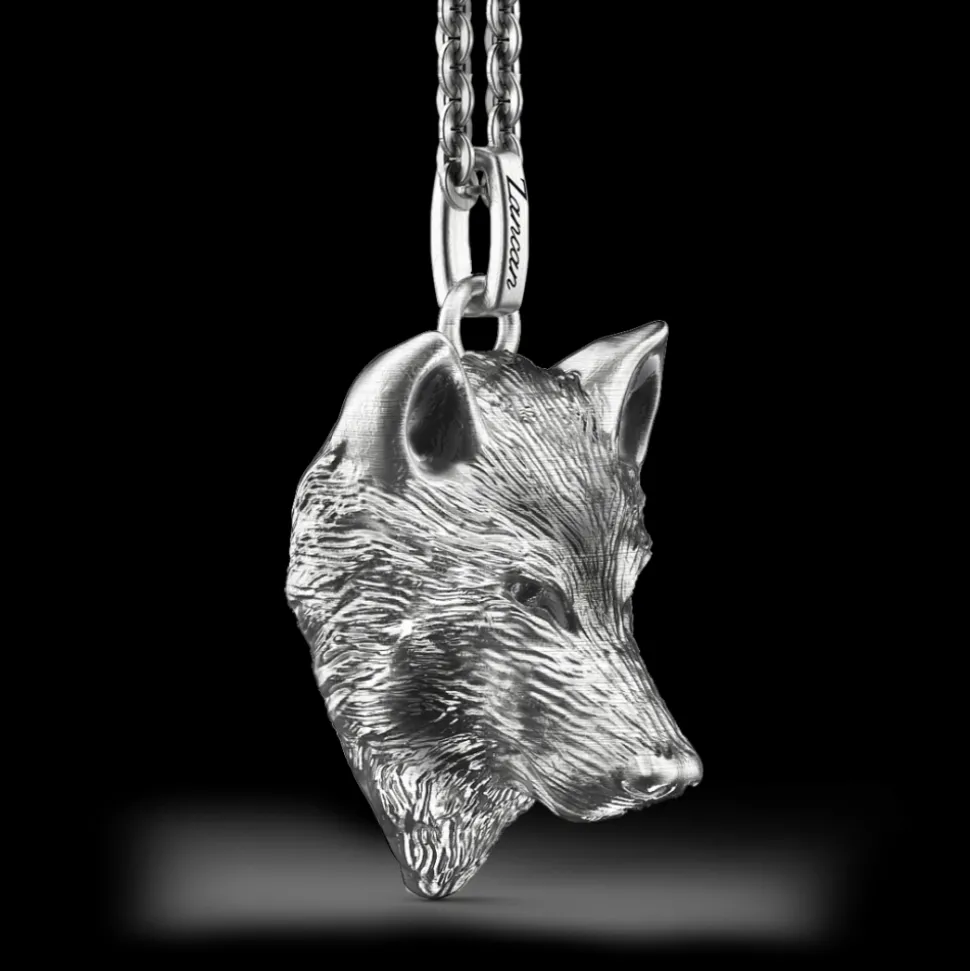 Collana Zancan in argento con lupo.