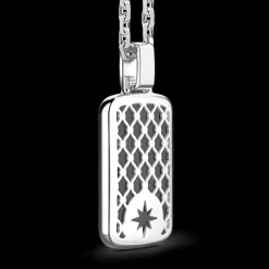 Collana Zancan in argento con pendente a targa.