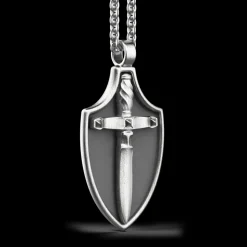 Collana Zancan in argento con pendente a scudo.