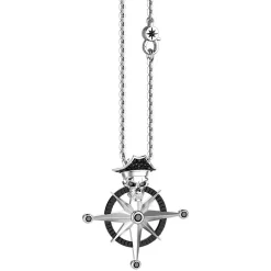 Collana Zancan in argento con pendente a teschio pirata.