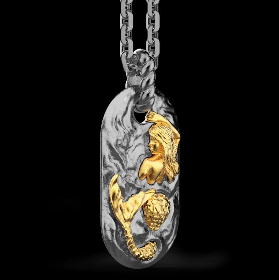 Collana Zancan in argento brunito con sirena.