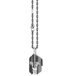 Collana Zancan in argento con pendente a teschio spartano.