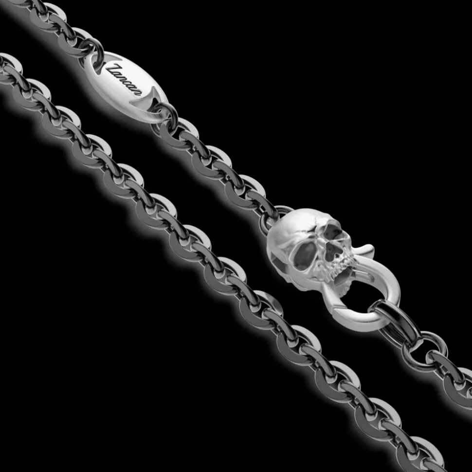 Collana Zancan in argento con pendente a teschio cowbloy.