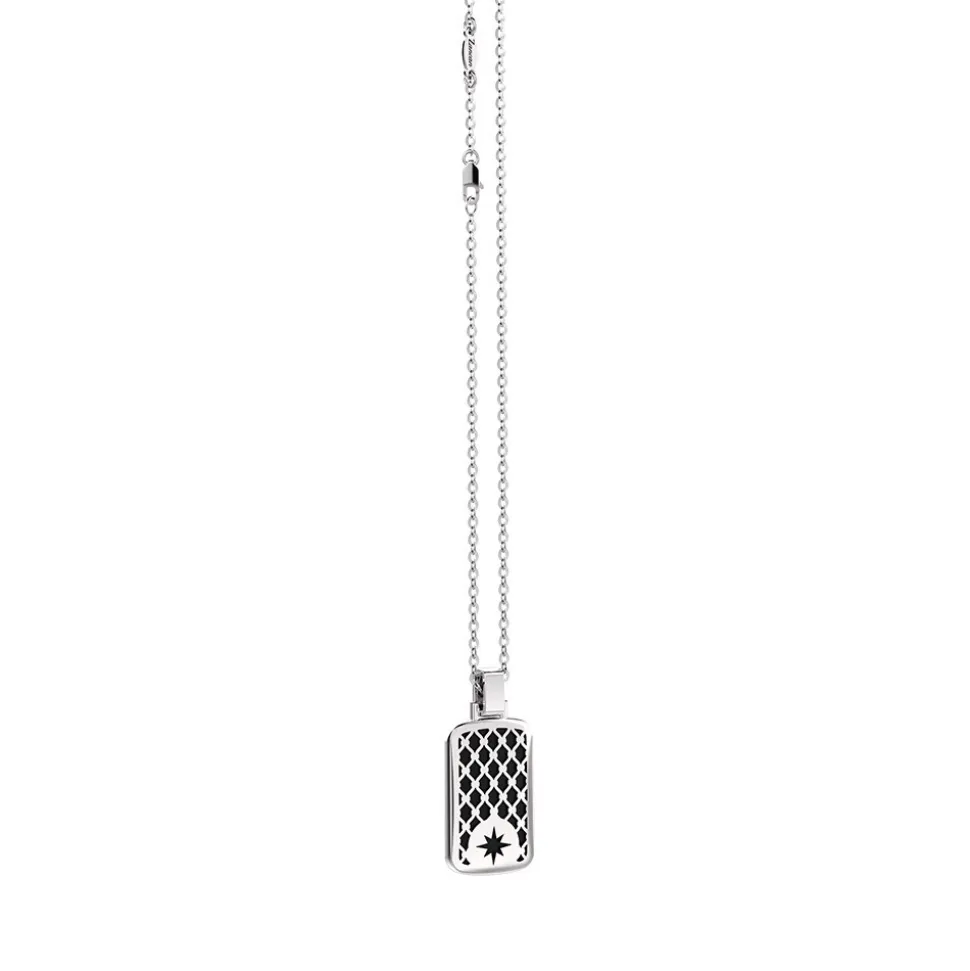 Collana Zancan in argento con pendente a targa.
