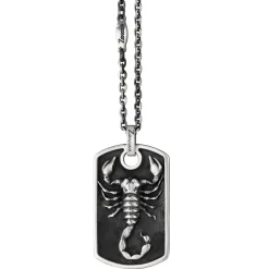 Collana Zancan in argento con scorpione su pendente a targa.