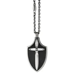 Collana Zancan in argento con pendente a scudo.