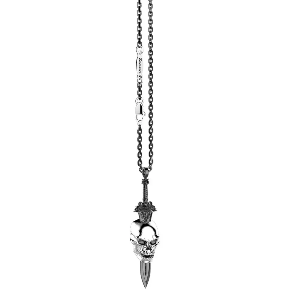 Collana Zancan in argento con teschio.