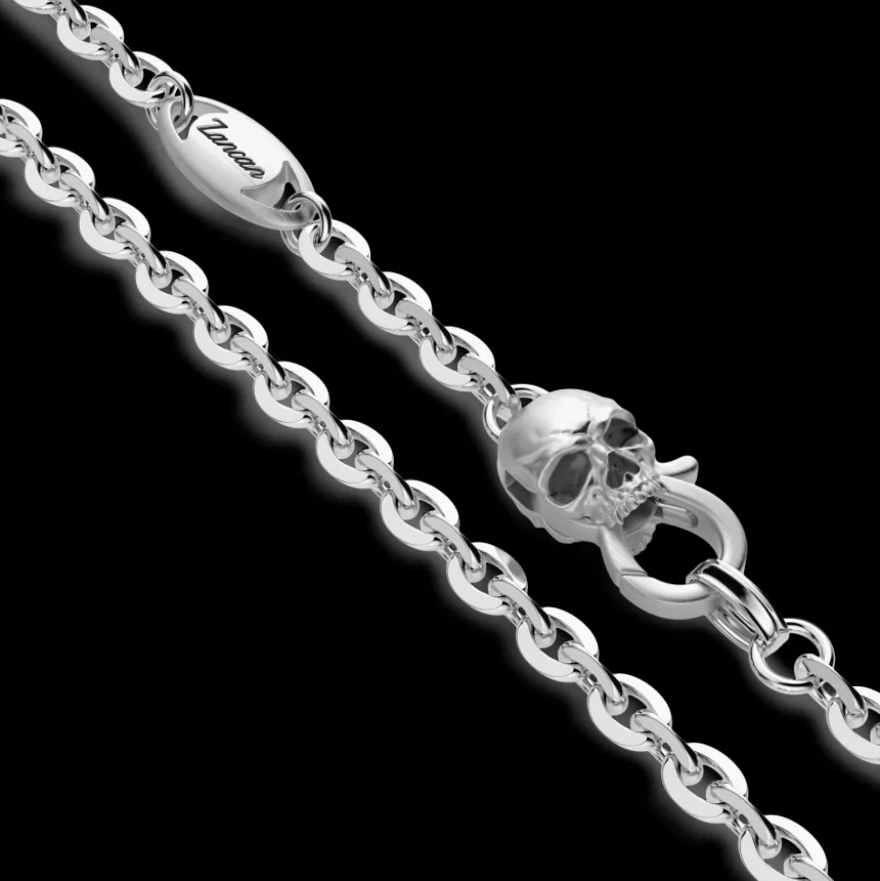 Collana Zancan in argento con pendente a teschio alato.