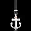 Collana Zancan in kevlar con pendente ad ancora in argento.