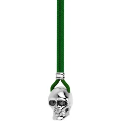 Collana Zancan in kevlar con pendente a teschio in argento.