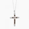 Collana  Zancan in oro bianco con croce e diamanti .