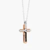 Collana  Zancan in oro bianco con croce e diamanti .
