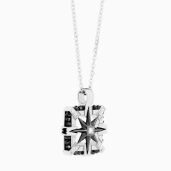 Collana Zancan in oro bianco con iconica rosa dei venti .