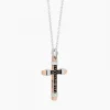 Collana  Zancan in oro bianco con croce e diamanti .