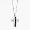 Collana  Zancan in oro bianco con croce e diamanti .
