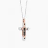 Collana  Zancan in oro bianco con croce e diamanti .