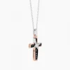 Collana  Zancan in oro bianco con croce e diamanti .