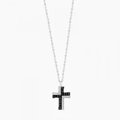 Collana  Zancan in oro bianco con croce e diamanti .