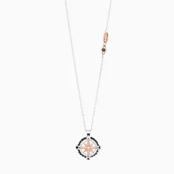 Collana  Zancan in oro bianco con iconica rosa dei venti .