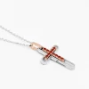 Collana  zancan in oro con croce e rubini.