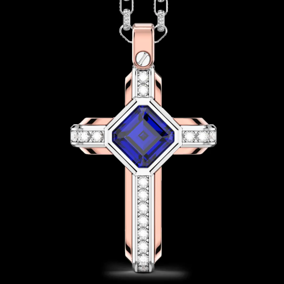 Collana Zancan in oro 18k con zaffiro blu.