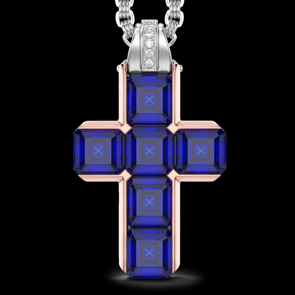 Collana Zancan in oro 18k con zaffiri blu.