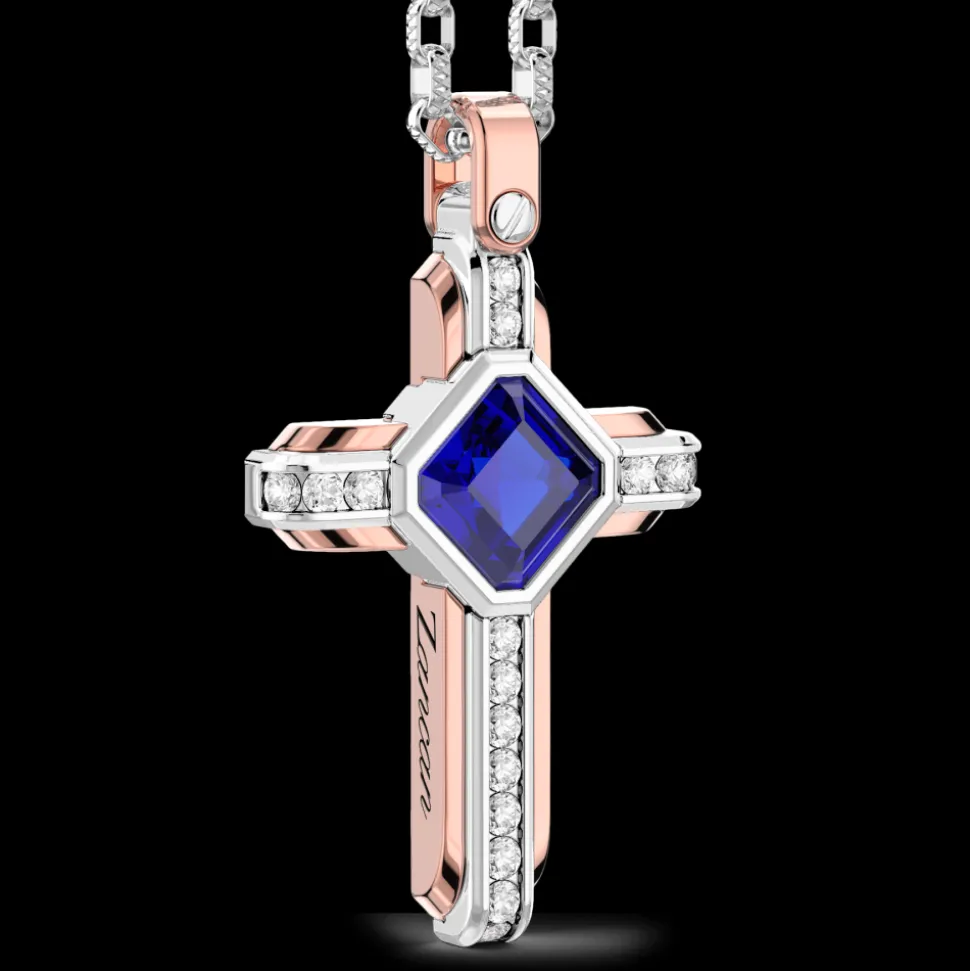 Collana Zancan in oro 18k con zaffiro blu.