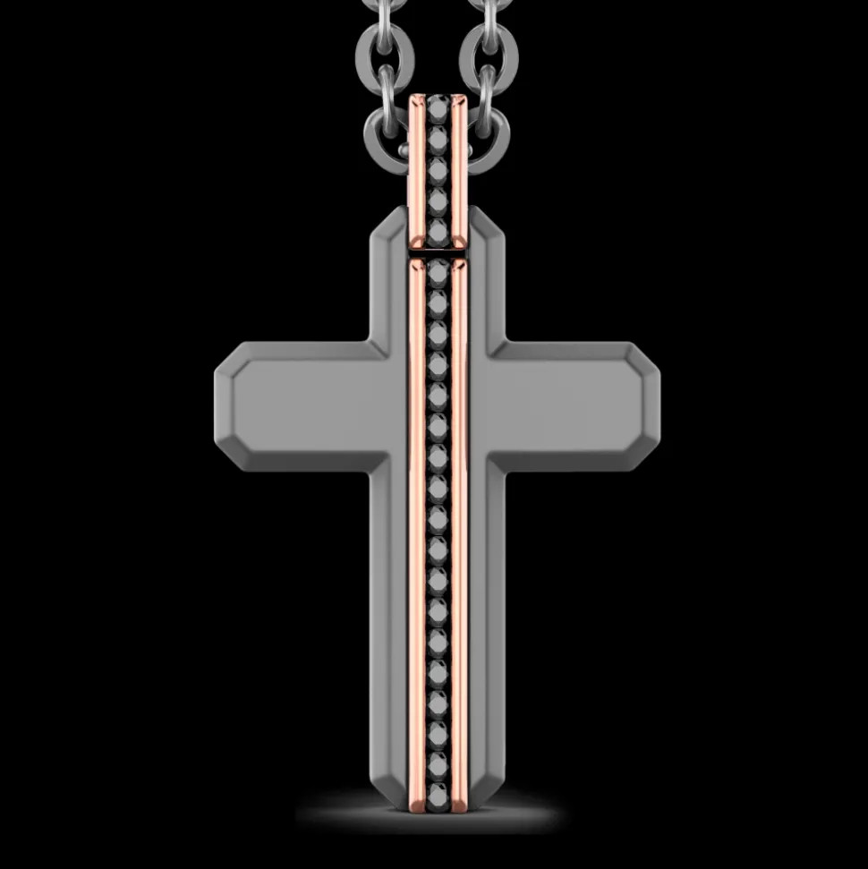 Collana Zancan in Titanio, Oro 18kt e Diamanti | Lusso Made in Italy