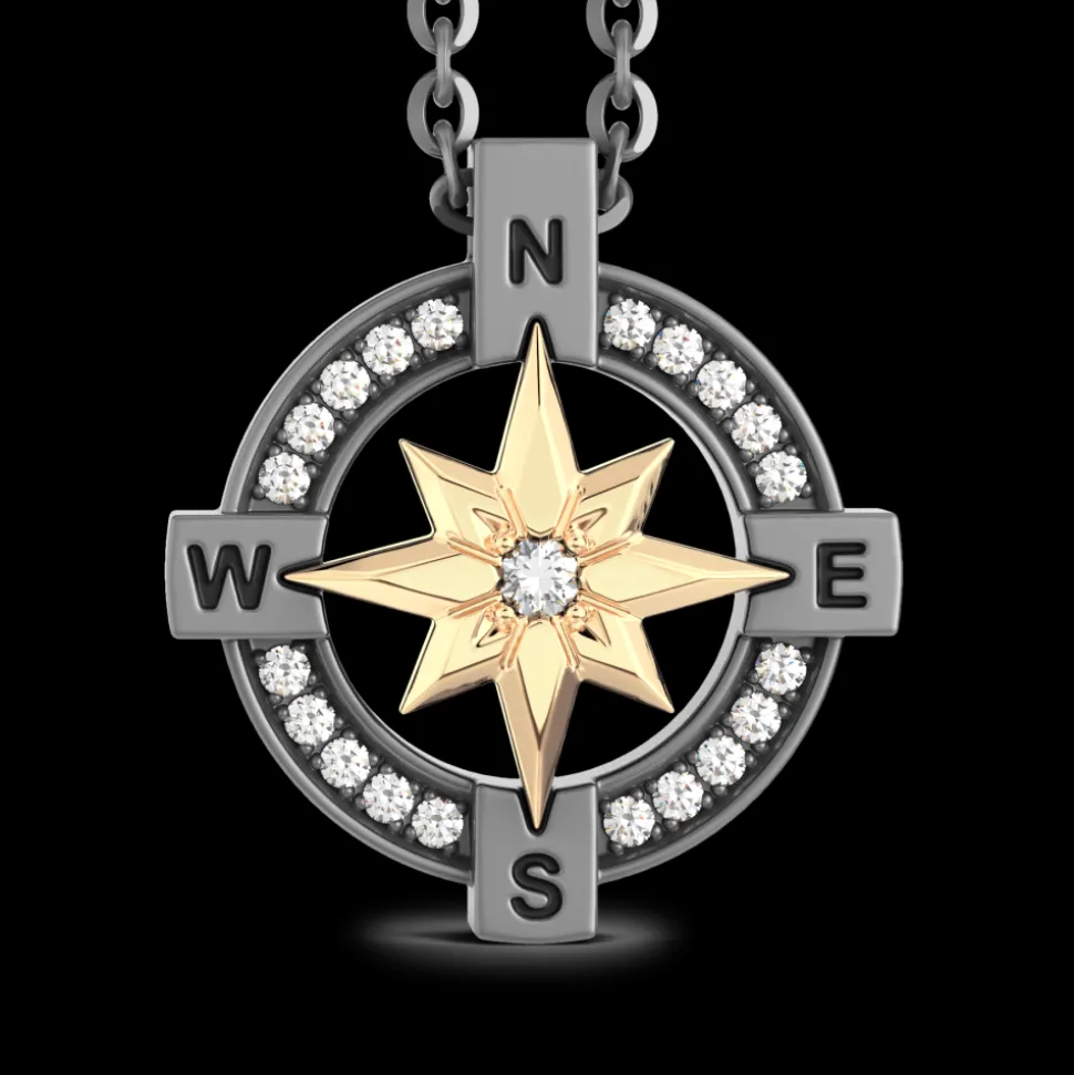 Collana Zancan in Titanio, Oro 18kt e Diamanti | Lusso Made in Italy