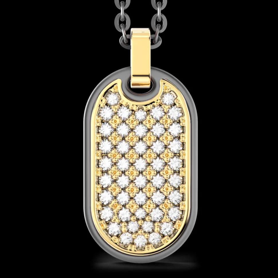 Collana Zancan in Titanio, Oro 18kt e Diamanti | Lusso Made in Italy