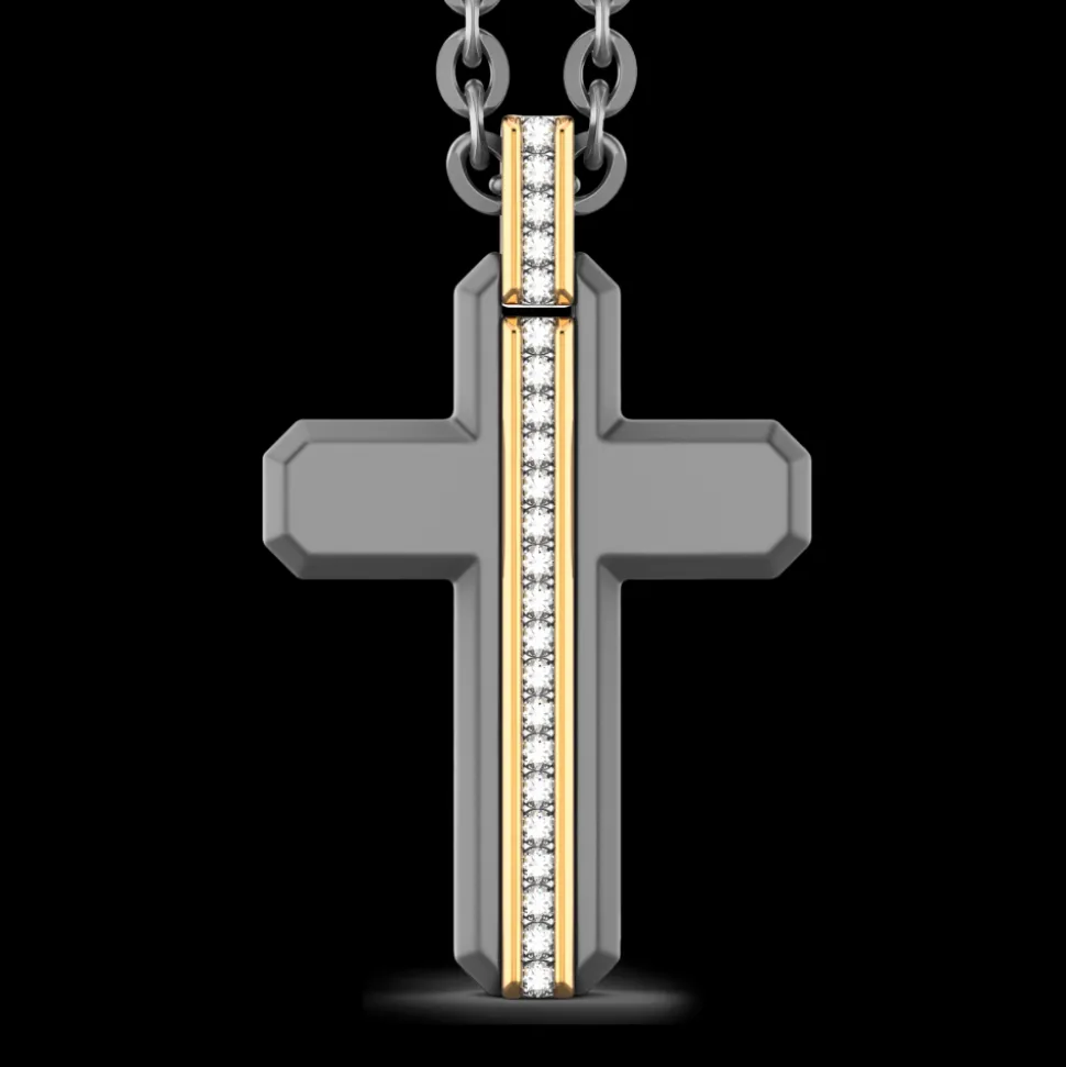 Collana Zancan in Titanio, Oro 18kt e Diamanti | Lusso Made in Italy