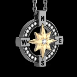 Collana Zancan in Titanio, Oro 18kt e Diamanti | Lusso Made in Italy
