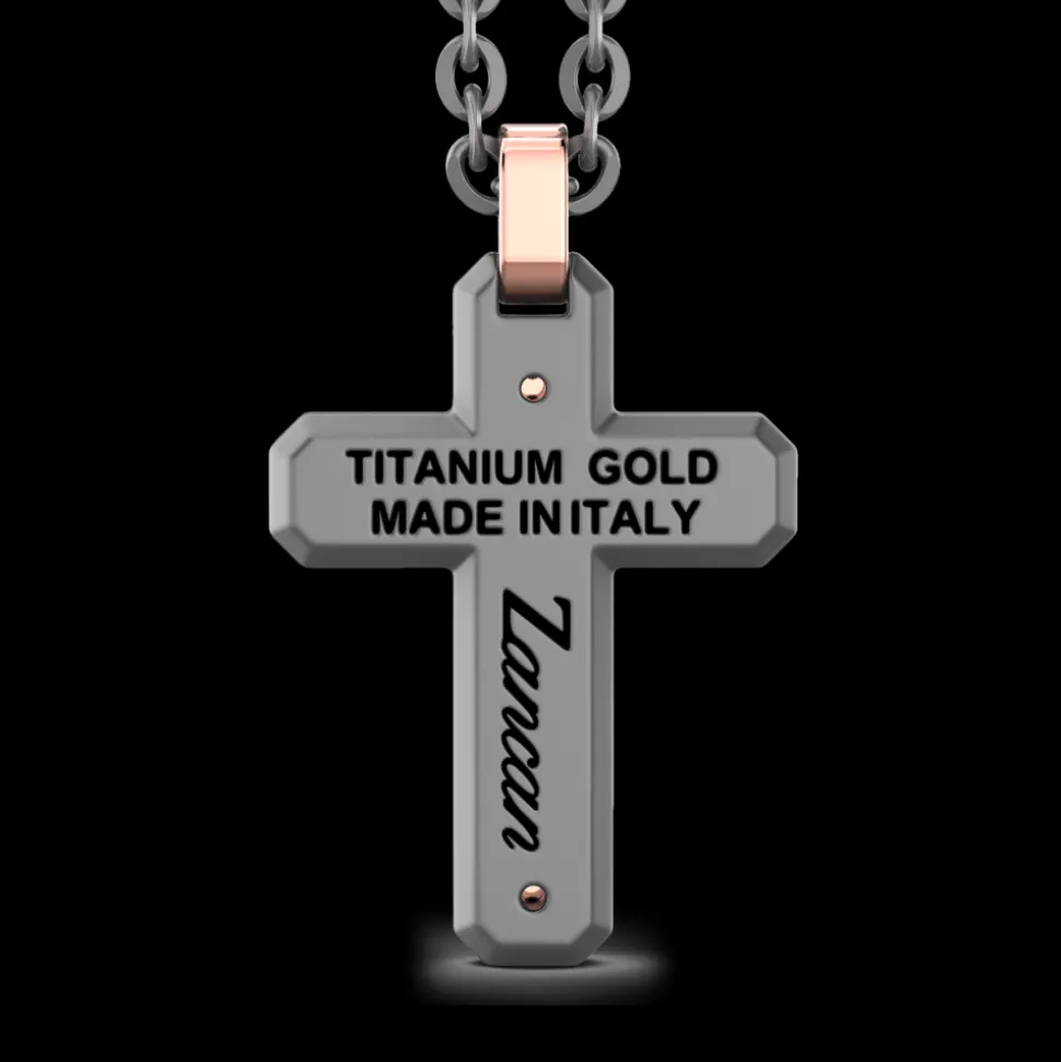 Collana Zancan in Titanio, Oro 18kt e Diamanti | Lusso Made in Italy