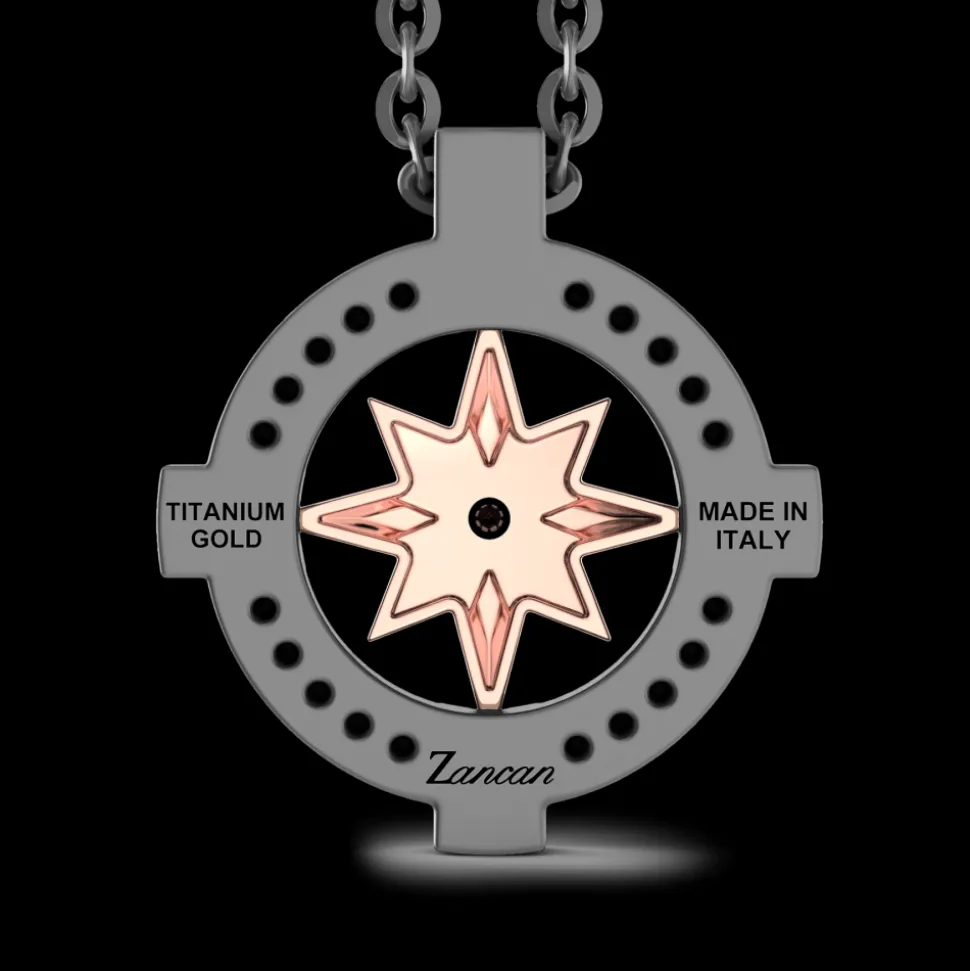 Collana Zancan in Titanio, Oro 18kt e Diamanti | Lusso Made in Italy