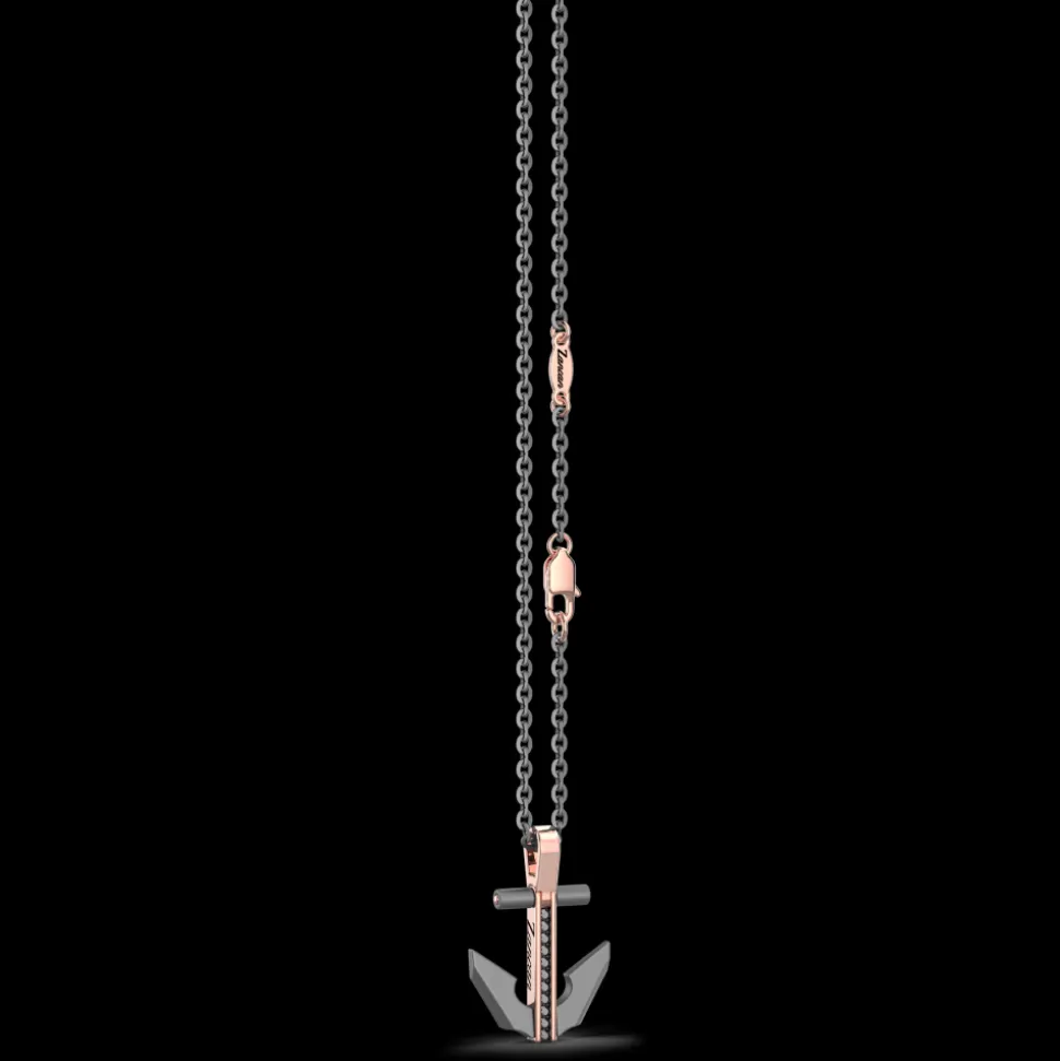 Collana Zancan in Titanio, Oro 18kt e Diamanti | Lusso Made in Italy