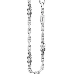 Collana Zancan solo maglia in argento con nodi piani.