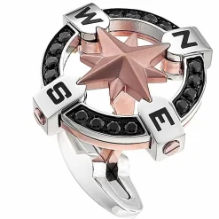 Gemelli Zancan in acciaio nero con rosa dei venti.