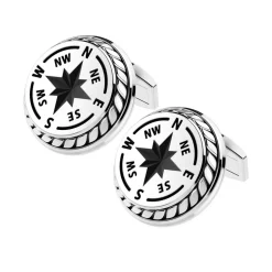 Gemelli Zancan in argento con rosa dei venti.