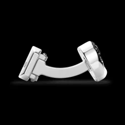 Gemelli Zancan in argento con pietre nere.